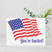 Patriotic Wedding Einladung (Stehend Vorderseite)