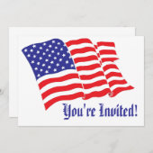 Patriotic Wedding Einladung (Vorne/Hinten)
