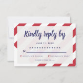 Patriotic Wedding RSVP Card Karte (Vorderseite)