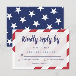 Patriotic Wedding RSVP Card Karte