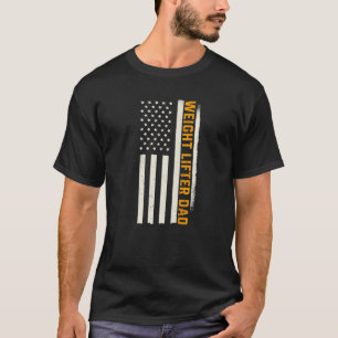 Patriotic Weightlift Workout Bodybuilder Wight T-Shirt