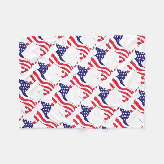 Patriotic-Weiner Fleecedecke (Vorderseite (Horizontal))