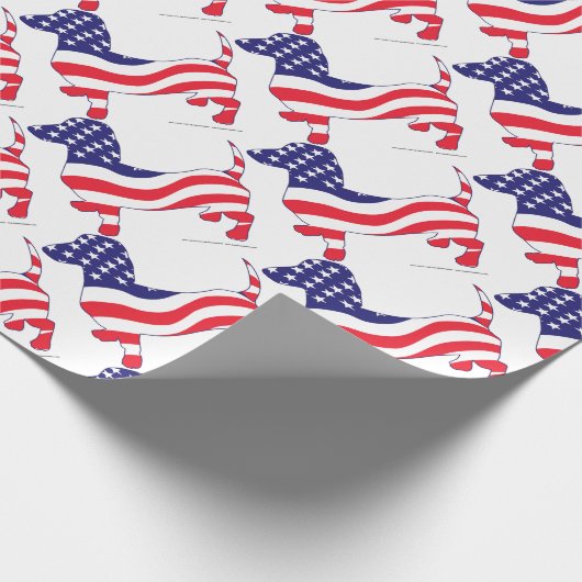 Patriotic-Weiner Geschenkpapier (Ecke)