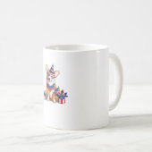 Patriotic Welsh Corgi Dog Pup 4. Juli Kaffeetasse (VorderseiteRechts)