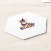 Patriotic Welsh Corgi Dog Pup 4. Juli Untersetzer (angewinkelt)