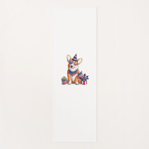 Patriotic Welsh Corgi Dog Pup 4. Juli Yogamatte