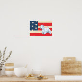 Patriotic West Highland White Terrier Poster (Küche)