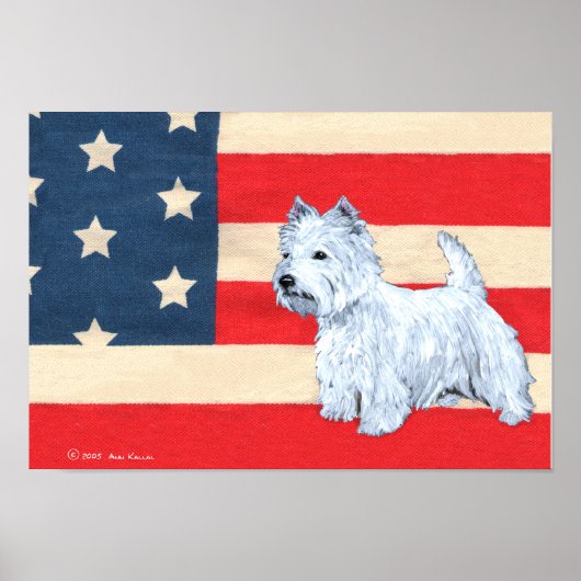 Patriotic West Highland White Terrier Poster (Vorne)