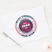 Patriotic West Virginia Circle Design Sticker (Umschlag)