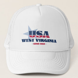Patriotic West Virginia Typografie Trucker Hat Truckerkappe