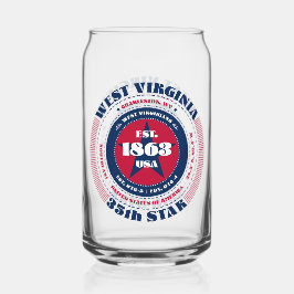 Patriotic West Virginia Typografy Trinkbehälter Se Dosenglas