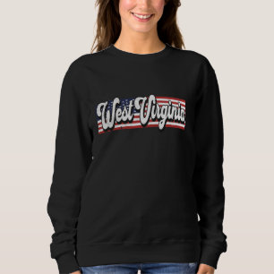 Patriotic West Virginia USA Flaggenstreifen Vintag Sweatshirt
