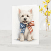 Patriotic Westie Karte (Gelbe Blume)
