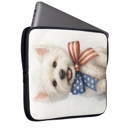 Patriotic Westie Laptopschutzhülle (Vorne Rechts)