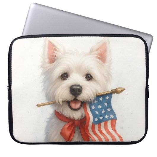 Patriotic Westie Laptopschutzhülle (Vorderseite)