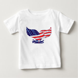 Patriotic Whale Schwanz Baby T-shirt