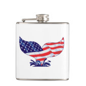 Patriotic Whale Schwanz Flachmann (Vorderseite)