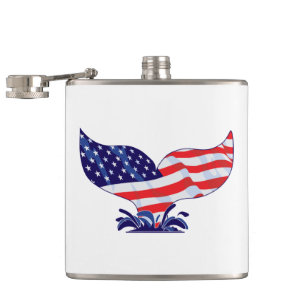 Patriotic Whale Schwanz Flachmann