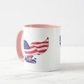 Patriotic Whale Schwanz Tasse (Vorderseite Links)