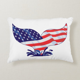 Patriotic Whale Schwanz Zierkissen