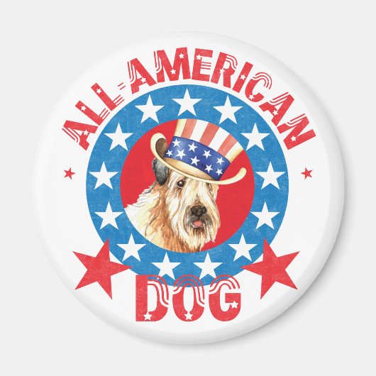 Patriotic Wheaten Magnet (Vorne)