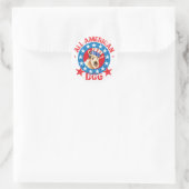 Patriotic Wheaten Runder Aufkleber (Tasche)