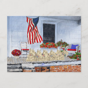 Patriotic Wheaten Scottish Terriers Postkarte