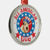 Patriotic Wheaten Silbernes Ornament (Rechts)