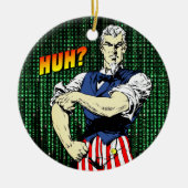 Patriotic Whimsy: Retro Uncle Sam Keramik Ornament (Vorne)