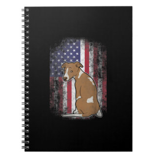 Patriotic Whippet American Flag Dog Lover Geschenk Notizblock