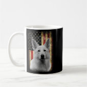 Patriotic White German Shepherd Flag American Usa Kaffeetasse (Links)