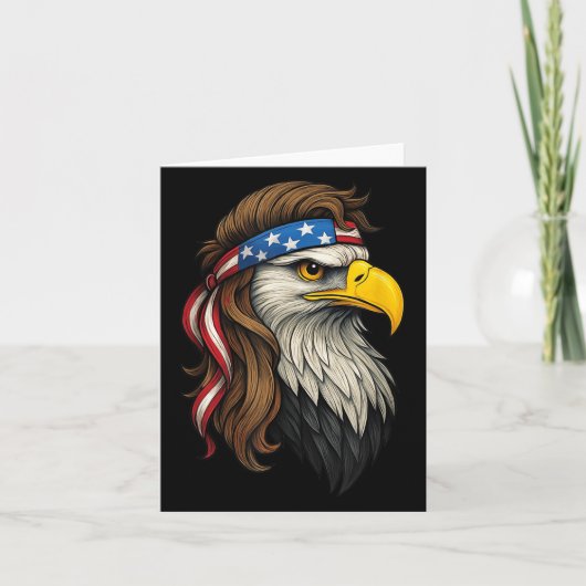 Patriotic White Head Eagle Us Flag Bandana Mullet Karte (Vorderseite)
