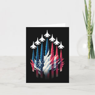 Patriotic White Red Usa Flag Blue Fighter 4. J Karte