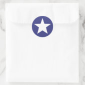 Patriotic White Star auf Blue Runder Aufkleber (Tasche)
