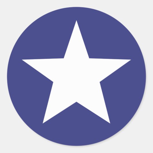 Patriotic White Star auf Blue Runder Aufkleber (Vorderseite)