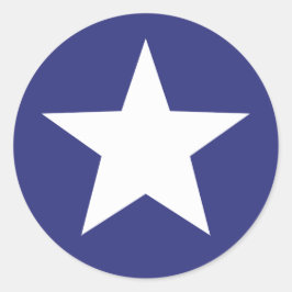 Patriotic White Star auf Blue Runder Aufkleber