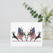 Patriotic Whitetail buck Postkarte (Stehend Vorderseite)