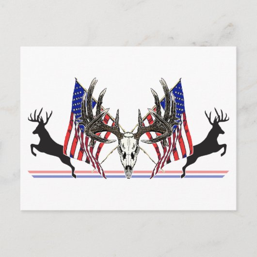 Patriotic Whitetail buck Postkarte (Vorderseite)