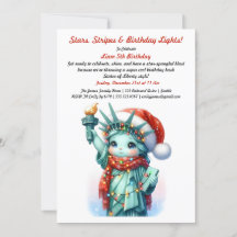 Patriotic Winter zum Geburtstag Einladung