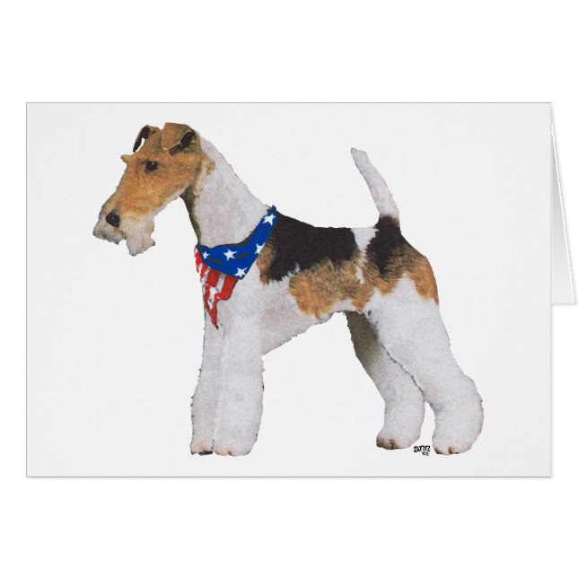 Patriotic Wire Fox Terrier (Vorderseite (Horizontal))