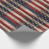 Patriotic Wood Wrapping Paper Geschenkpapier (Ecke)