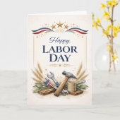 Patriotic Worker Tools Labor Day Karte (Gelbe Blume)