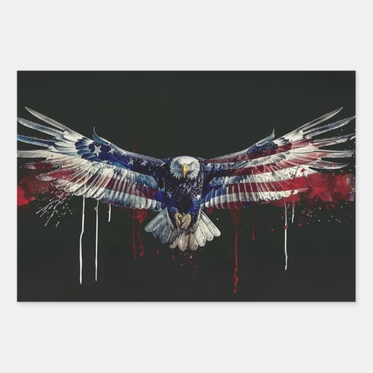 Patriotic Wrapping Paper for Decoupage 3 Sheets  Geschenkpapier Set (Vorderseite 3)