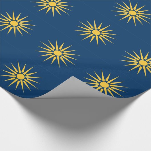 Patriotic wrapping paper with Flag of Macedonia Geschenkpapier (Ecke)