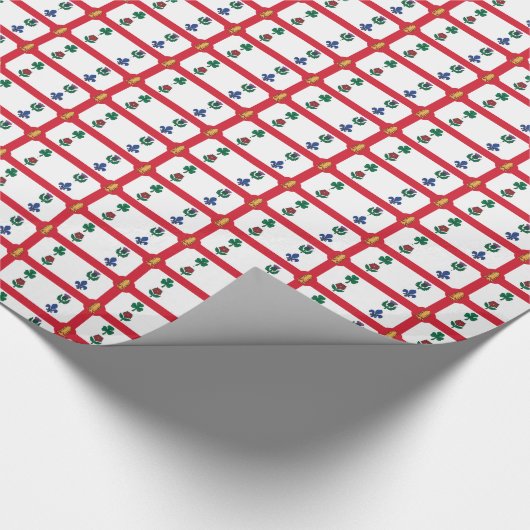 Patriotic wrapping paper with Flag of Montreal Geschenkpapier (Ecke)