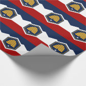 Patriotic wrapping paper with Flag of Utah, USA Geschenkpapier (Ecke)