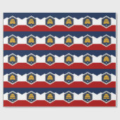 Patriotic wrapping paper with Flag of Utah, USA Geschenkpapier (Flach)