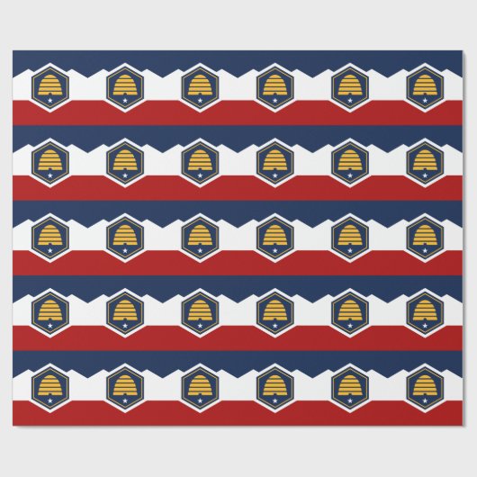Patriotic wrapping paper with Flag of Utah, USA Geschenkpapier (Flach)