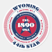 Patriotic Wyoming Circle Design Sticker (Vorderseite)