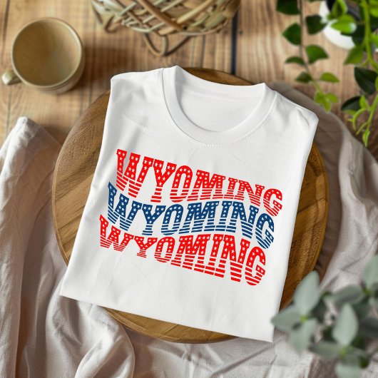 Patriotic Wyoming Red and Blue Boho T - Shirt
